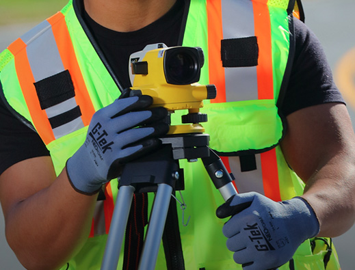 Safety gloves, eyewear, and high-visibility workwear